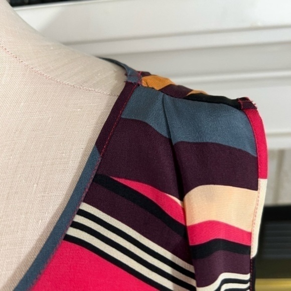 Hoss Intropia for Anthropologie Asymmetrical Geometric Pattern Silk Dress - Picture 4 of 14